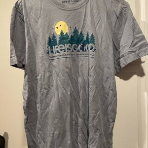 Life Is Good Blue Graphic Tee for Men